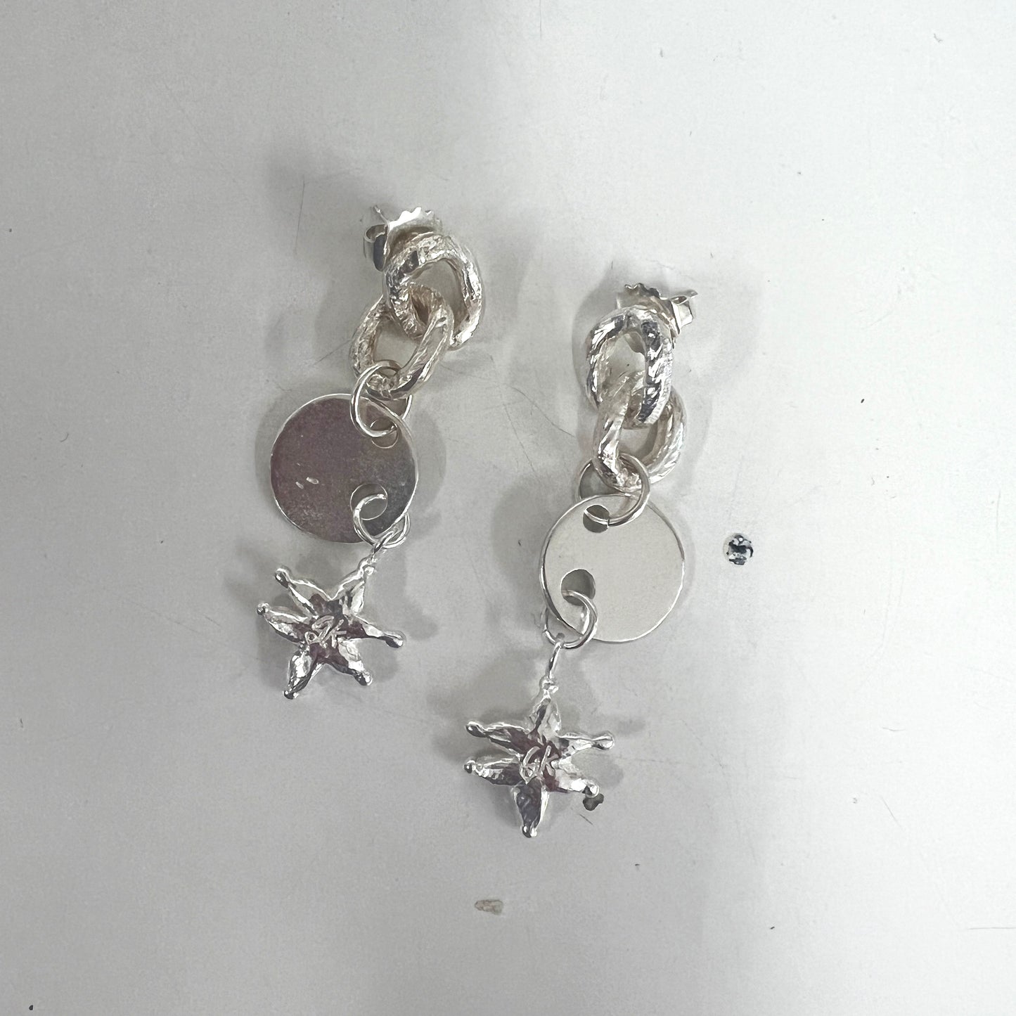 CHAIN LINK STARFISH EARRINGS