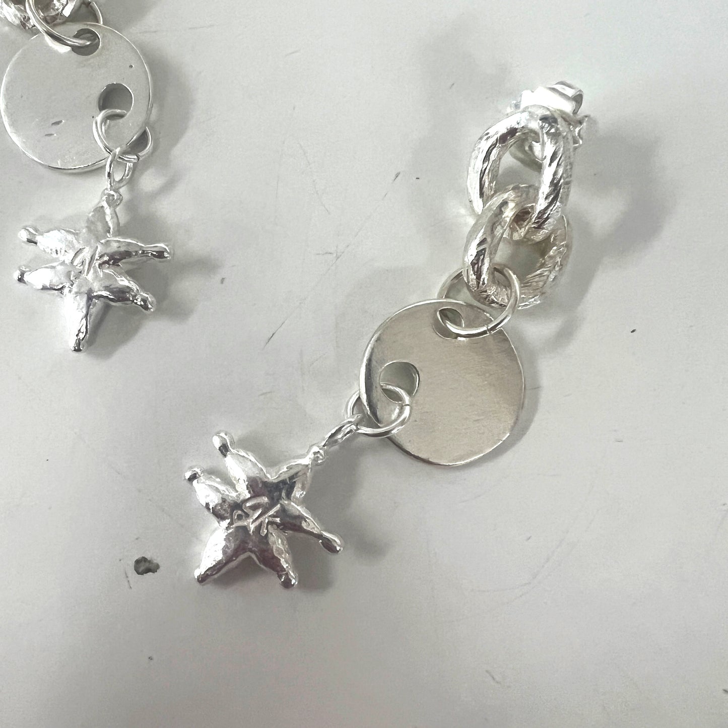CHAIN LINK STARFISH EARRINGS