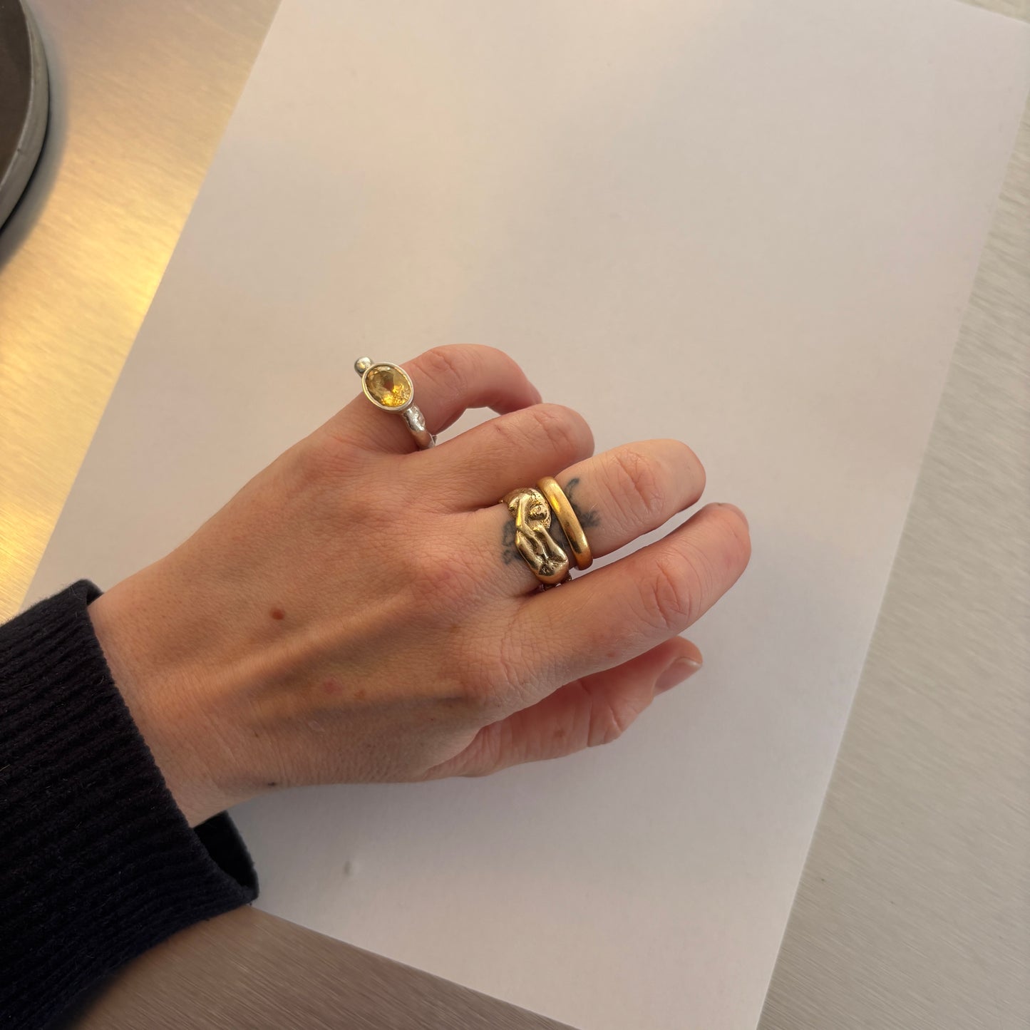 Citrine Fish Fin Ring