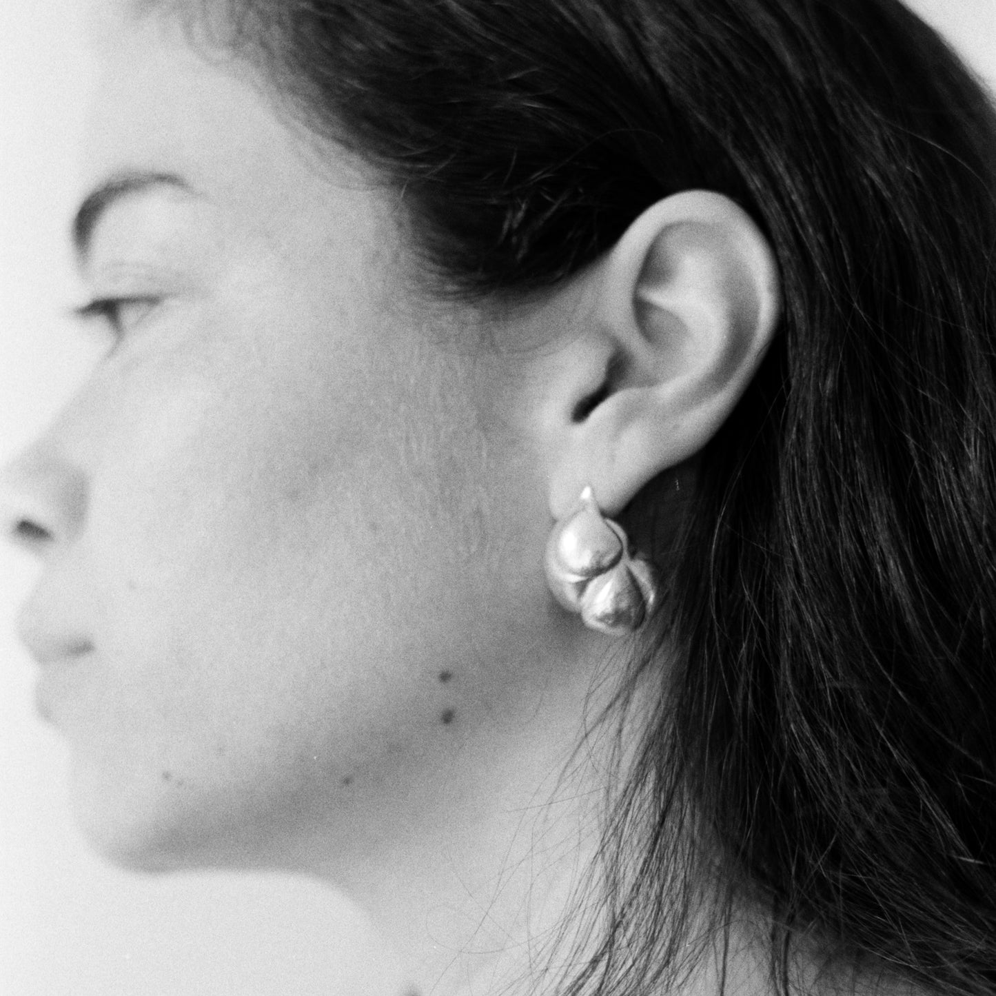 Asymmetric Double Bulge Earrings