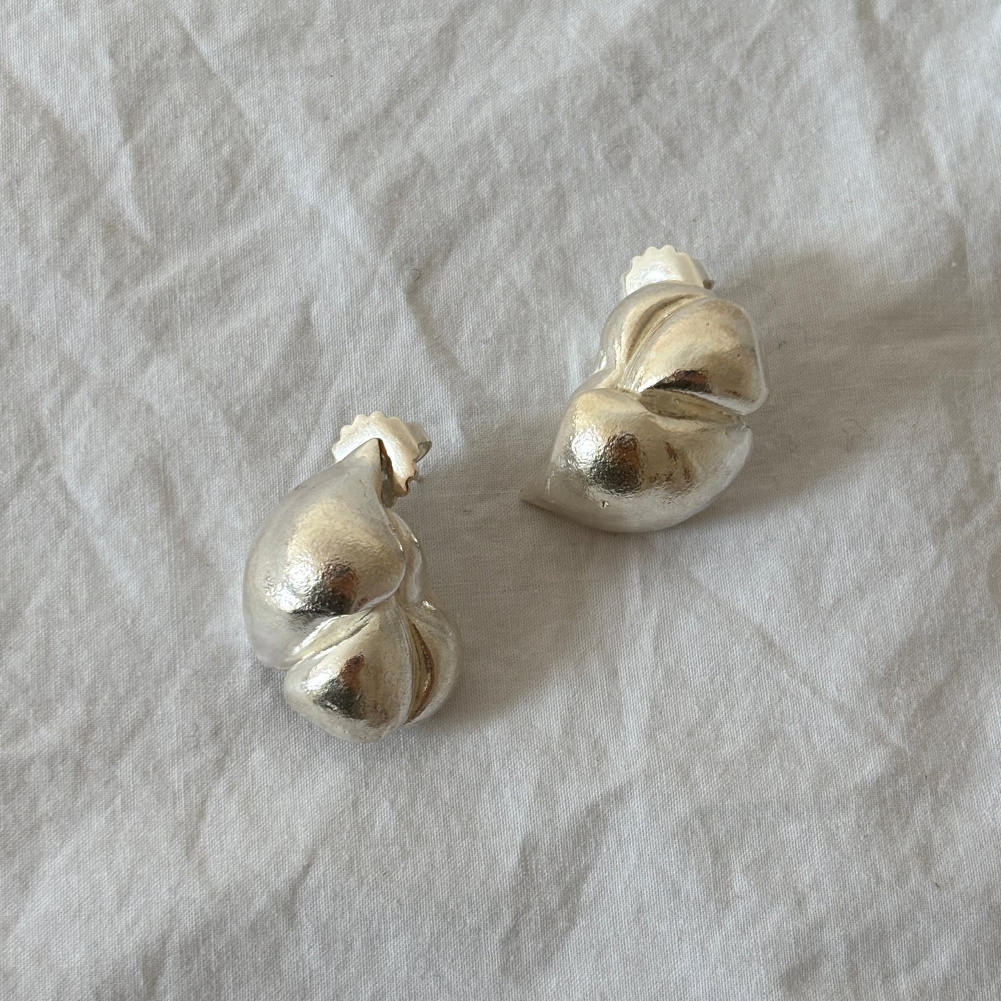 Asymmetric Double Bulge Earrings