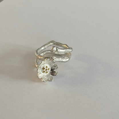 Yellow Sapphire Flower Ring